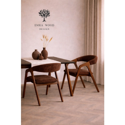 PRODUCENT Krzesło Dębowe KR-201 Kolor Tkaniny Brązowy Kolor Drewna Orzech